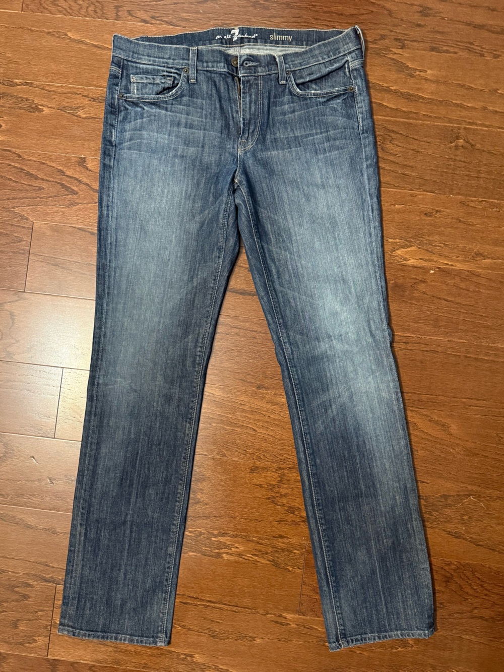 7 For All Mankind Women's Straight Leg Jeans, 32 L